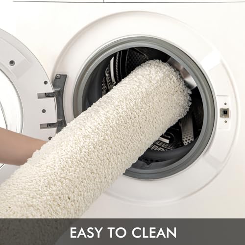 Ivory Large Bathroom Rugs Soft Microfiber Bath Mat 24x36 Inch