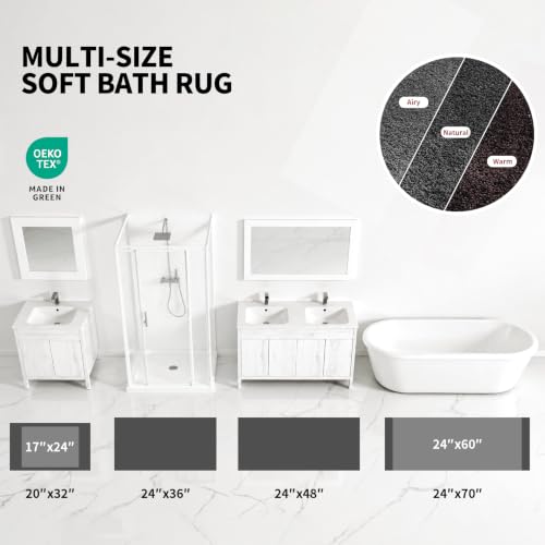 Dark Gray Toilet Rugs U Shaped 22" × 24" Non Slip & Super Absorbent Extra Thick Soft (3.675 Sq Ft)