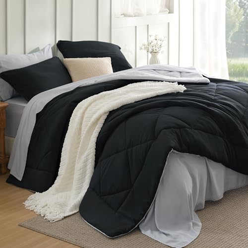 Dark Black Queen Comforter Set