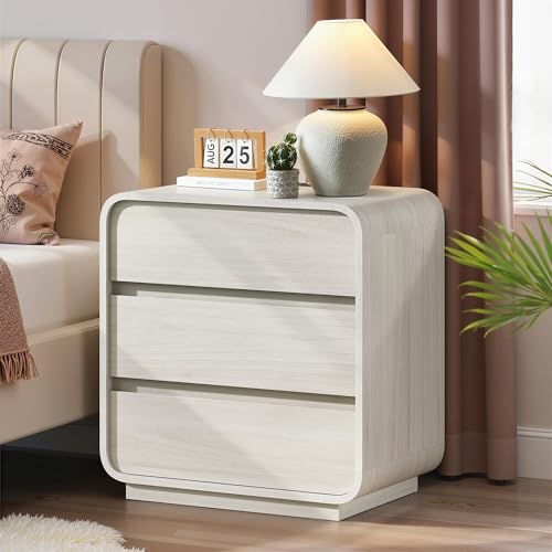 White Night Stand Set of 2 with Charging Station (2 Count)