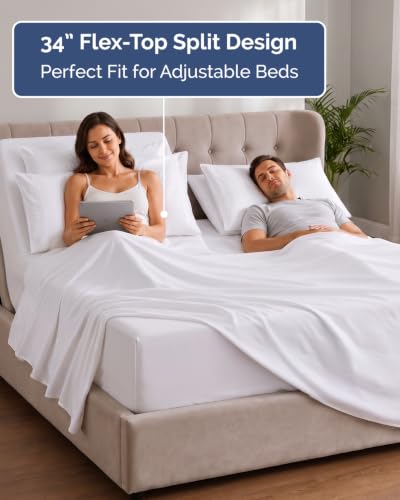 Extra Deep Flex Top Split Head King Sheet Set