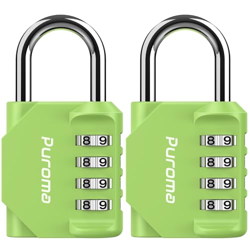 2 Combination Lock Locker 4 Digits Combo Padlock Gym Yellow (2 Count)