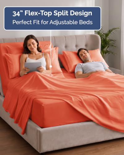 Extra Deep Flex Top Split Head King Sheet Set
