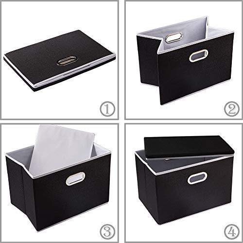 Extra Large Collapsible Storage Bins with Lids [3 (3 Count)