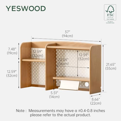 100% Solid Beech Kitchen Counter Hutch Shelf