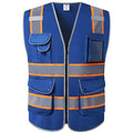 Safety Vest for Men Women Reflective Hi Vis JK901 Blue 3XL