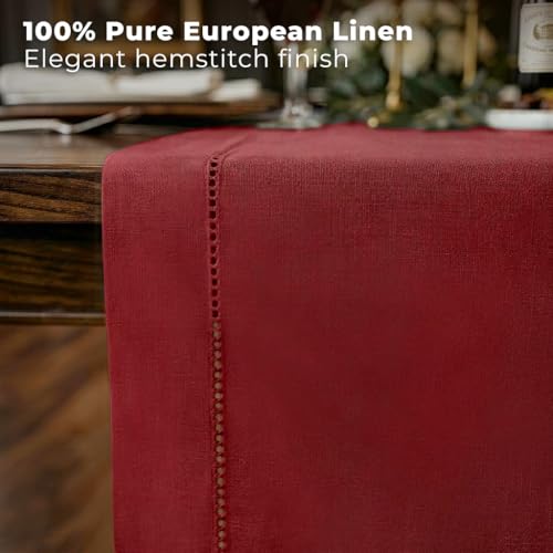 Signature Linen™ by D'Moksha Red Table Runner 144 Inches Long