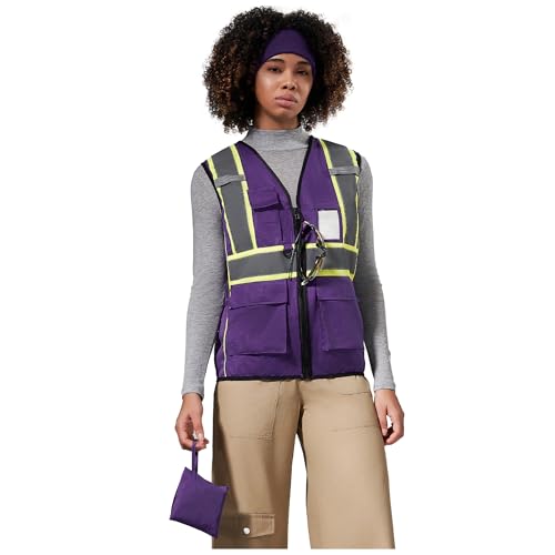Purple high visibility vest
