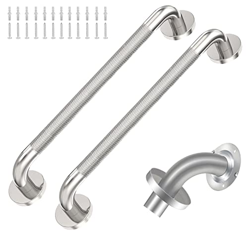 2 Pack 18 inch Shower Grab Bar with Knurled Anti