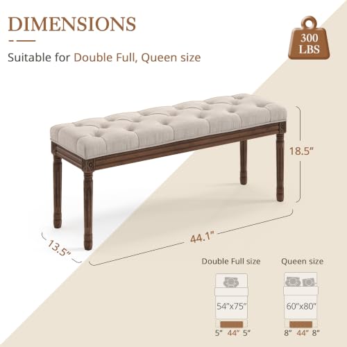 44" Bedroom Bench