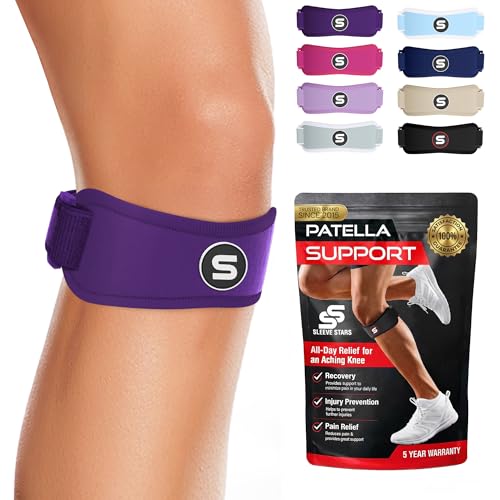 Sleeve Stars Swedish Brand Patellar Tendon Support Strap for Women & Men Effective Osgood Schlatter Knee Brace Youth & Kids Knee Brace with 3 Adjustable Length fits 12"