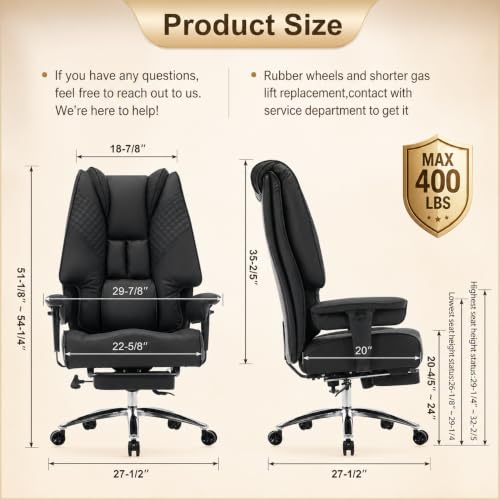 DJ.Wang Big and Tall Office Chair 400lbs