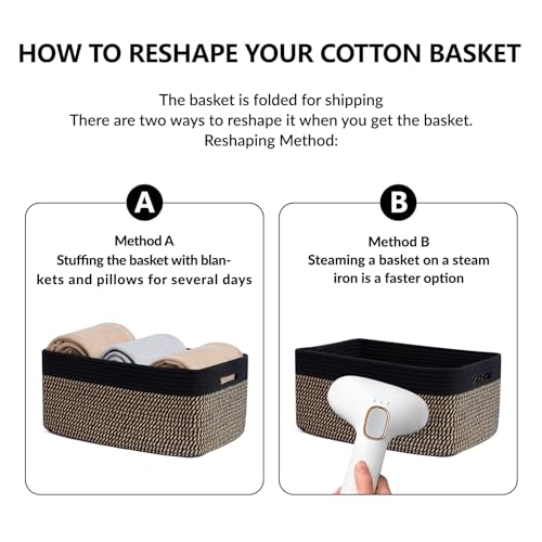 Large Storage Baskets for Shelves (2 Count)