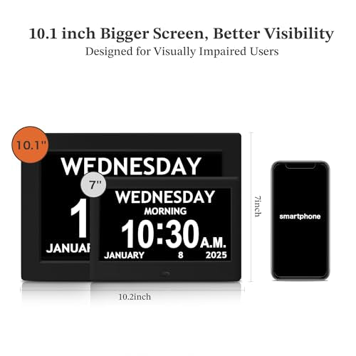 10.1'' Dementia Clock with Date and Time for Elderly