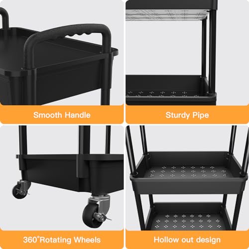 4 Tier Rolling Utility Cart with Drawer