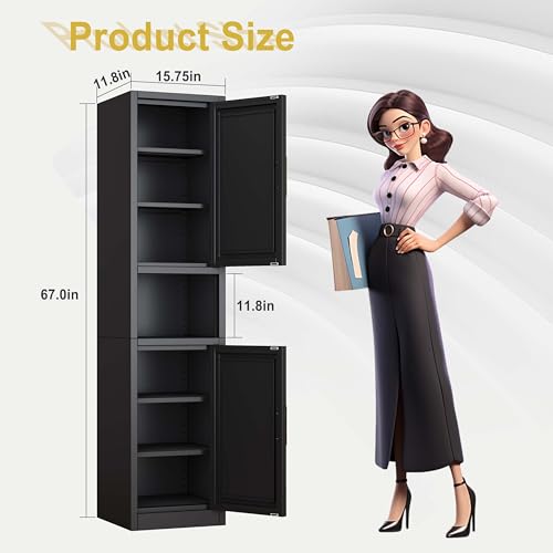 67" Tall Narrow Bathroom Cabinet