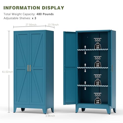 Home Farmhouse Storage Cabinet with 2 Barn Door