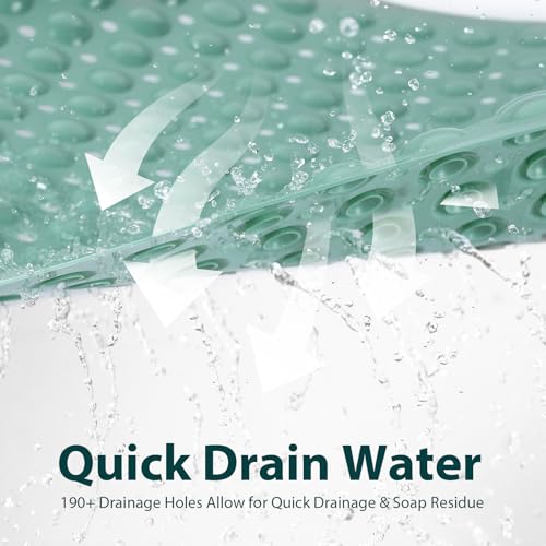 Non Slip Bathtub Mat Bath Shower Mat Mars Green 17"x30" Standard