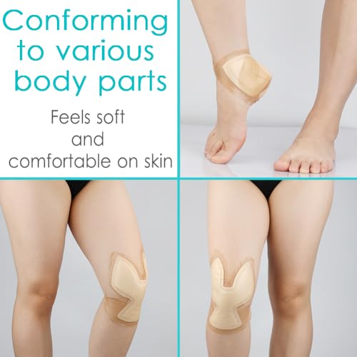 Heel Bordered Silicone Foam Dressing Waterproof Adhesive Sacral Bandages with Absorbent Padding for Elbow Wrist Foot Pressure Bed Sore Hip Knee Replacement Surgery 8.26"x8.26" 1 Pack