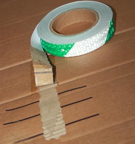 Green and White Reflective Tape Outdoor Waterproof 1 inch X 66 feet