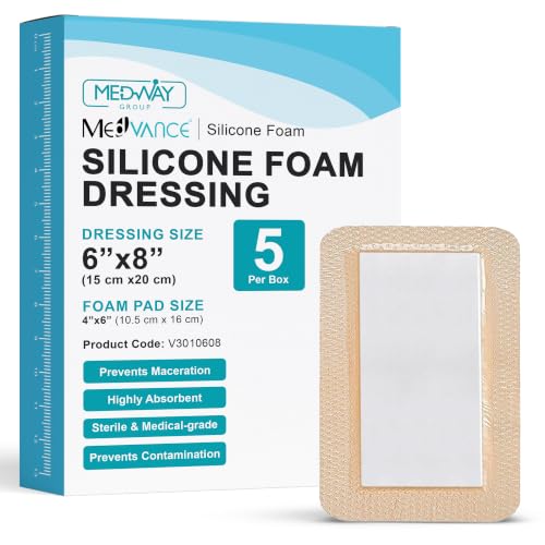 Silicone Foam Adhesive Dressing with Border (5 Count)