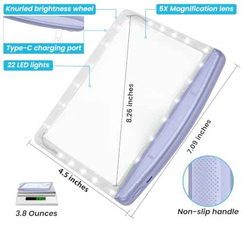 Rechargeable 5X Magnifying Glass for Reading