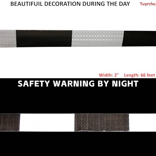 Black White Reflective Tape 2 inch X 66 feet X 10 Rolls