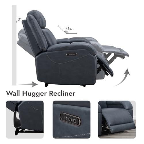 Genuine Leather Wall Hugger Power Recliner