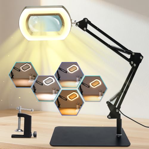 12X Magnifying Glass with Light and Stand