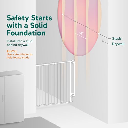 34" Extra Tall No Bottom Bar Baby Gate for Stairs