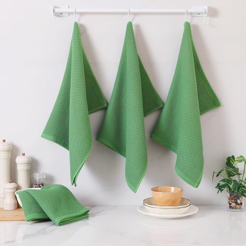 100% Cotton Oversized Waffle Weave Kitchen Towels 4 (4 Count)