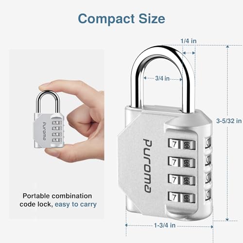 2 Pack Combination Lock Locker 4 Digits Combo Padlock Gym Silver (2 Count)