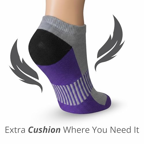 Women's 6 Pack Cushioned Comfort Running Vibrant Spectrum Blend Mesh Socks (6 Count)