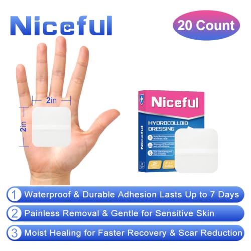 Hydrocolloid Bandages 2"x2" (20 Count)