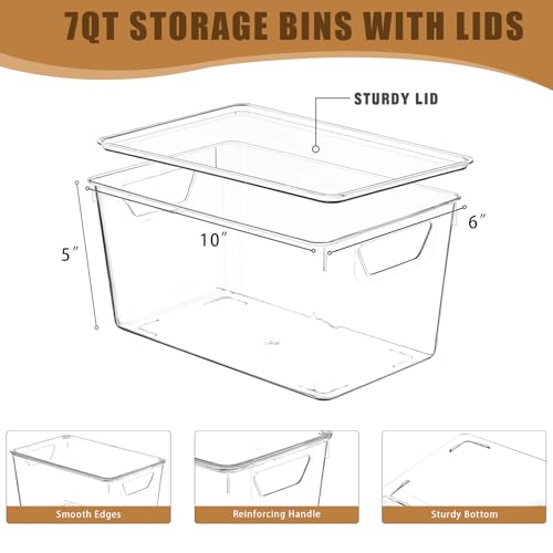12 Pack Clear Storage Bins with Lids (12 Count)