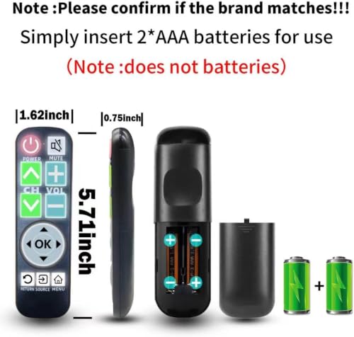 Backlit Big Button TV Remote Replacement for LG TV with Cover & Hook