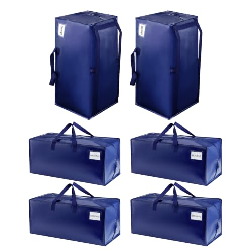 6 Pack Heavy Duty Moving Bags with Backpack Straps (6 Count)