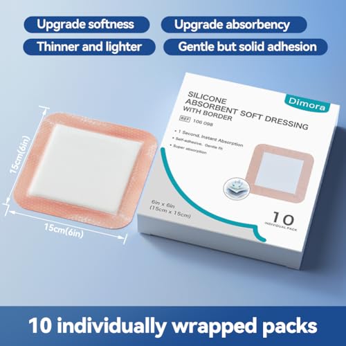Silicone Super Absorbent Wound Dressings (10 Count)