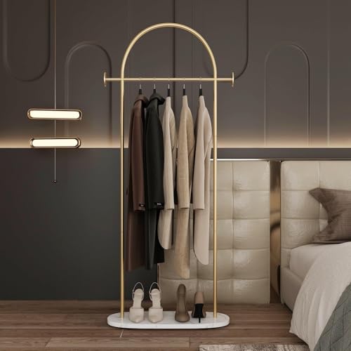 Modern Gold Coat Racks with Marble Base