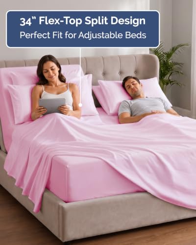 Extra Deep Flex Top Split Head King Sheet Set