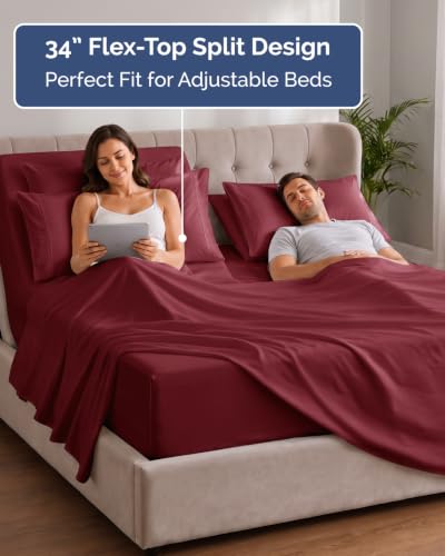Extra Deep Flex Top Split Head King Sheet Set