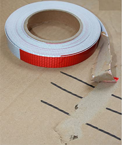 Red and White Reflective Tape Outdoor Waterproof 1 inch X 74 feet