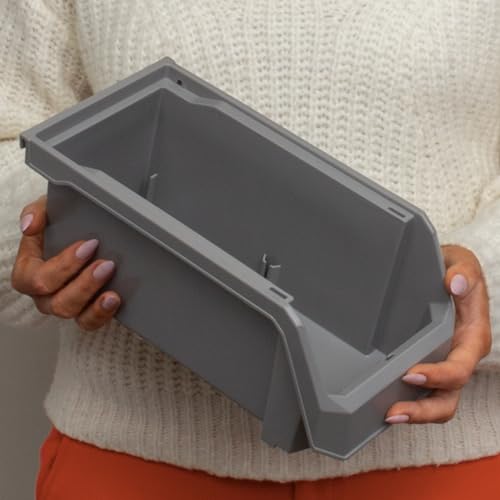 Medium Stackable Plastic Storage Bins (8 Count)