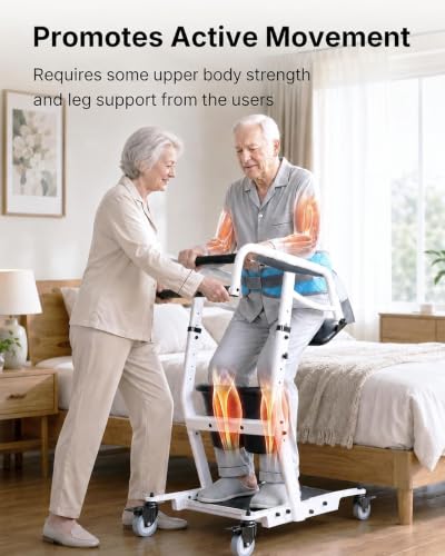 Sit to Stand Lift for Elderly with Safety Belt and Casters