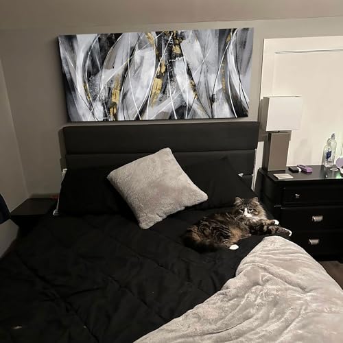 Black and Gold Abstract Wall Art