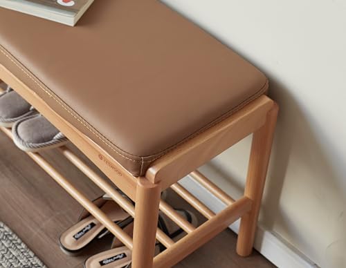 Oak Wood Shoe Bench