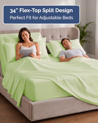 Extra Deep Flex Top Split Head King Sheet Set