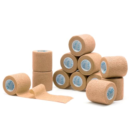 Self Adherent Cohesive Bandages Wrap 12Packs 2" x 5 Yards (12 Count)
