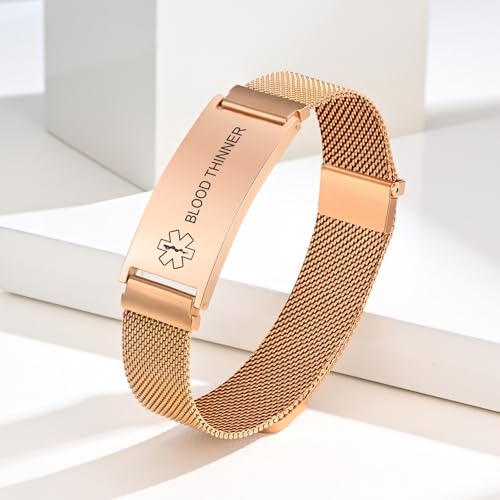 Blood THINNER Medical Alert Id Bracelet for Men Women