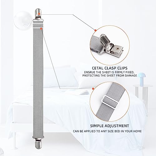 8Pcs Adjustable Bed Sheet Straps Clips